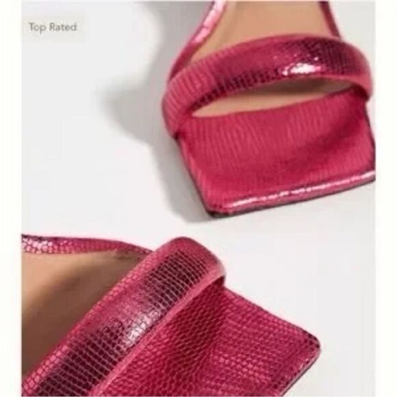 NEW Vicenza Strappy Pink Metallic Heels EU 38 US 7 - Picture 8 of 9